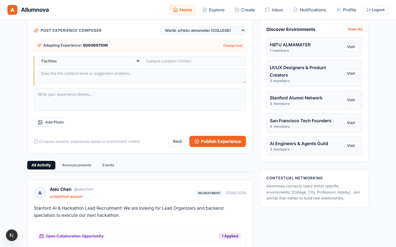Allumnova Hackathon Sprint Snapshot
